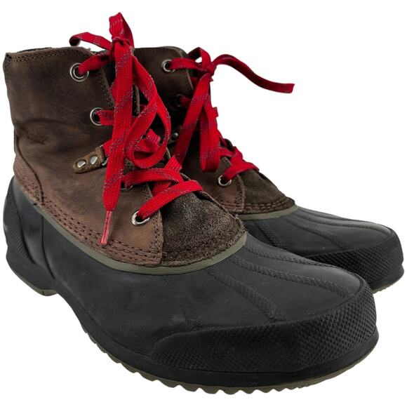 Sorel Ankeny Boots Leather Waterproof Insulated Hiking Cushioned Brown Red 9 main image 7